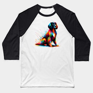 Colorful Boykin Spaniel in Artistic Splash Style Baseball T-Shirt